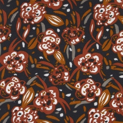 Printed Cotton ZOELIE Charcoal / Tawny Multicolored